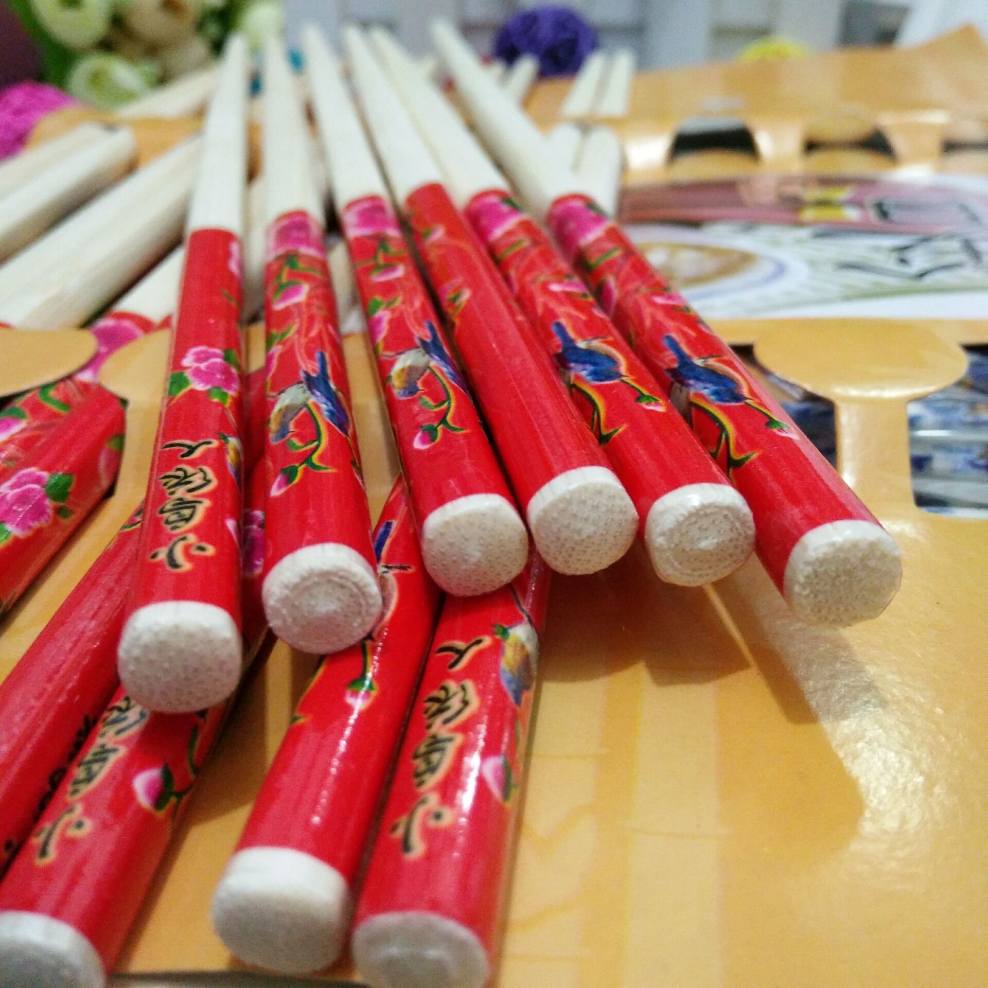 New eco-friendly and disinfected chopsticks, hot pot chopsticks, bamboo chopsticks, natural bamboo and wood unpainted chopsticks, 5 pairs, 10 pairs, hotel chopsticks pic 2