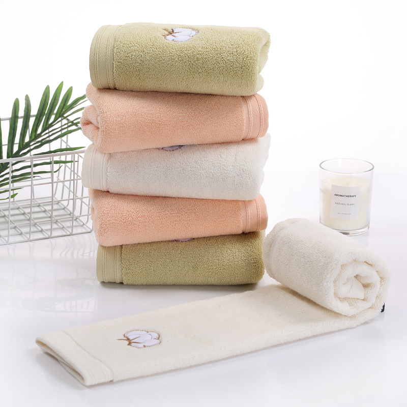 Pure cotton face towel, household adult all-cotton soft, absorbent, thickened gift, return gift, fresh and delicate embroidered towel pic 3