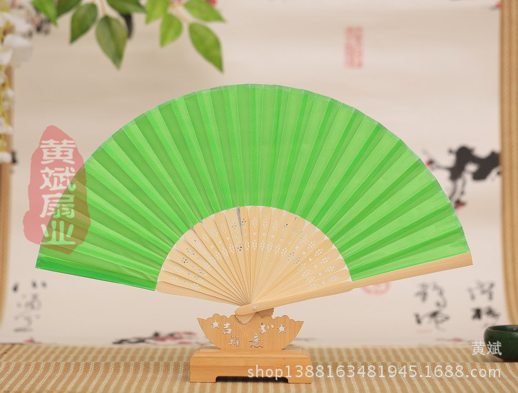 6寸彩虹扇婚礼布扇竹骨丝绸布面扇小绢扇婚礼道具扇详情21