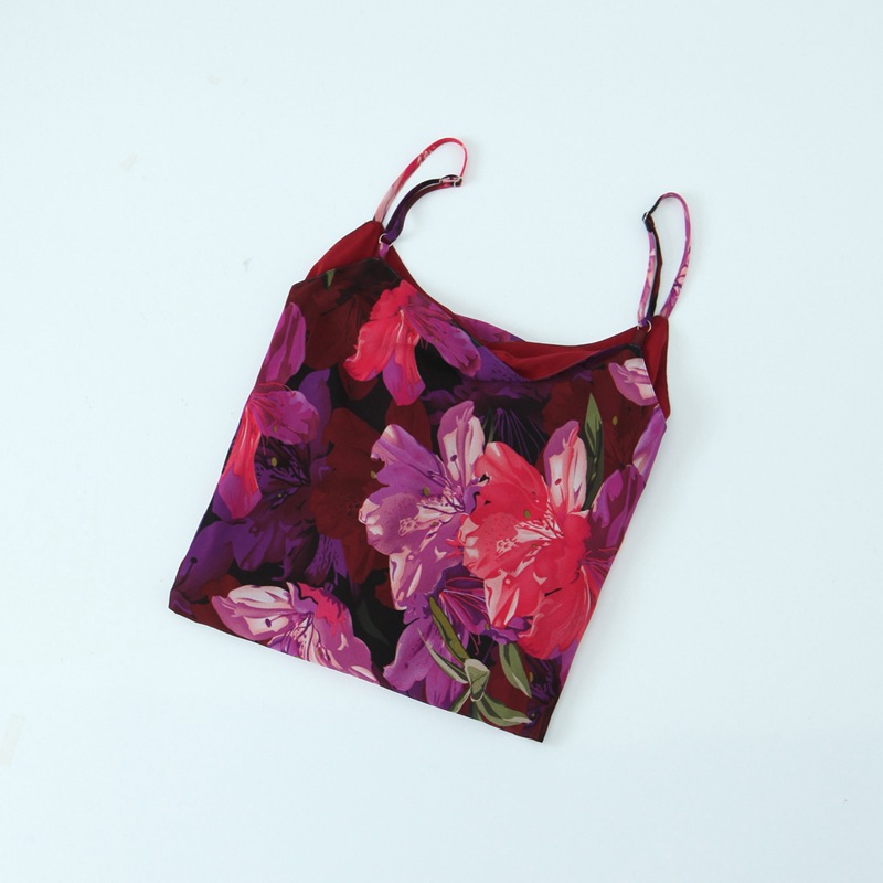 润其N8725法式收腰紫花鱼尾吊带裙批发 大码女装吊带连衣裙详情25