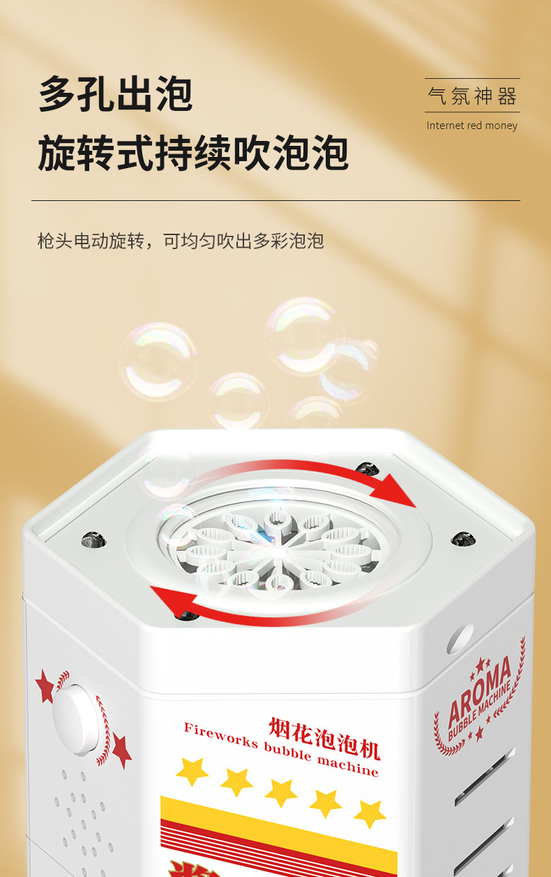 2024年新品龙年烟花泡泡机12孔全自动吹泡泡新年气氛儿童玩具礼物详情4