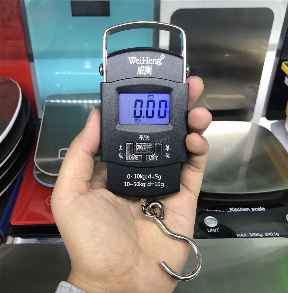 Chinese genuine Weiheng A08 electronic small hand-held hanging scale, hanging scale hook, weighing 50kg, quasi-Chinese character key screen pic 5
