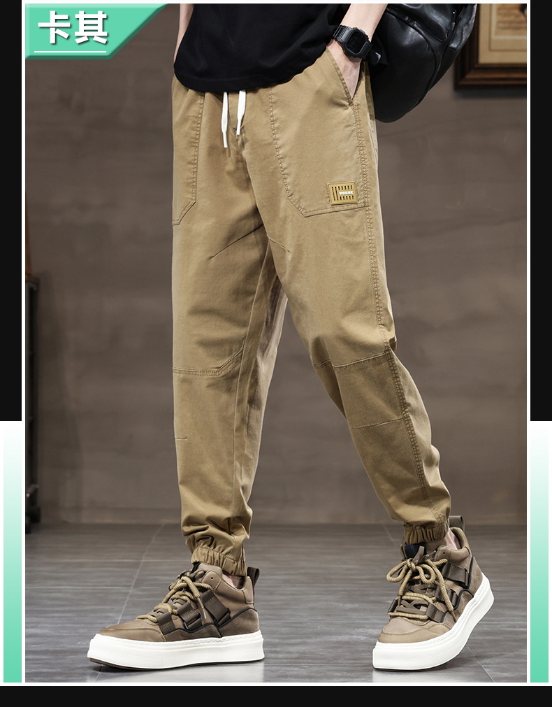 2024时尚薄款工装裤男多兜束脚长裤潮牌宽松百搭男生哈伦裤子男生详情14