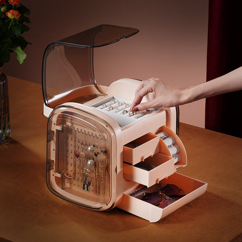 Transparent hand-held jewelry storage box for jewelry boxes pic 3