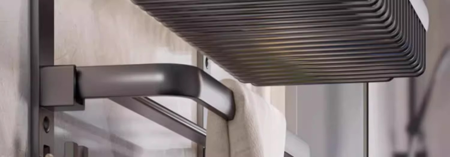 Bathroom storage rack, bathroom non-perforating aluminum alloy towel rack, toilet washbasin, wall-mounted bath towel rack set pic 30