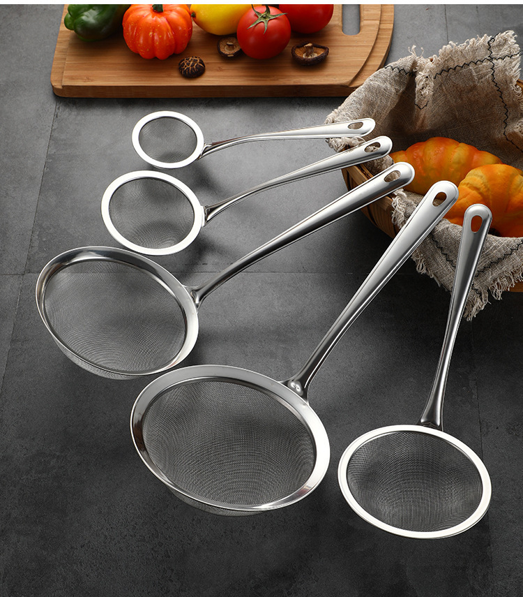 Stainless steel mesh strainer, household soy milk and juice filter, oil strainer, mesh sieve, deep-frying hot pot spoon, noodle scooping spoon pic 11