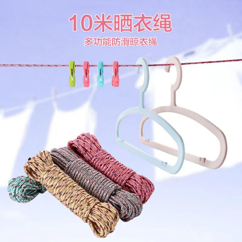 Thick 10-meter clothesline for drying quilts, hanging clothes, drying clothes, anti-slip portable clothesline, outdoor nylon rope, 2-yuan supply pic 2