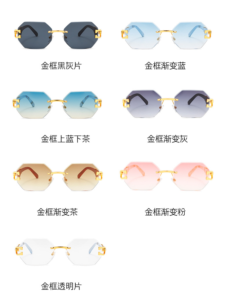 新款时尚复古木纹豹子镜腿墨镜男方框休闲街拍猎豹装饰太阳镜详情10