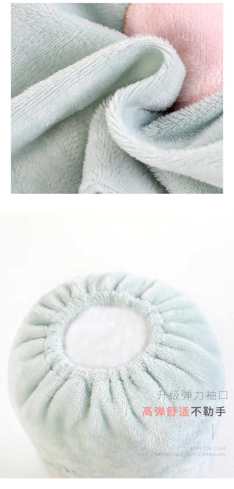 Autumn and winter crystal fleece sleeve, Korean-style bow, solid color long adult sleeve guard, sleeve cover pic 6