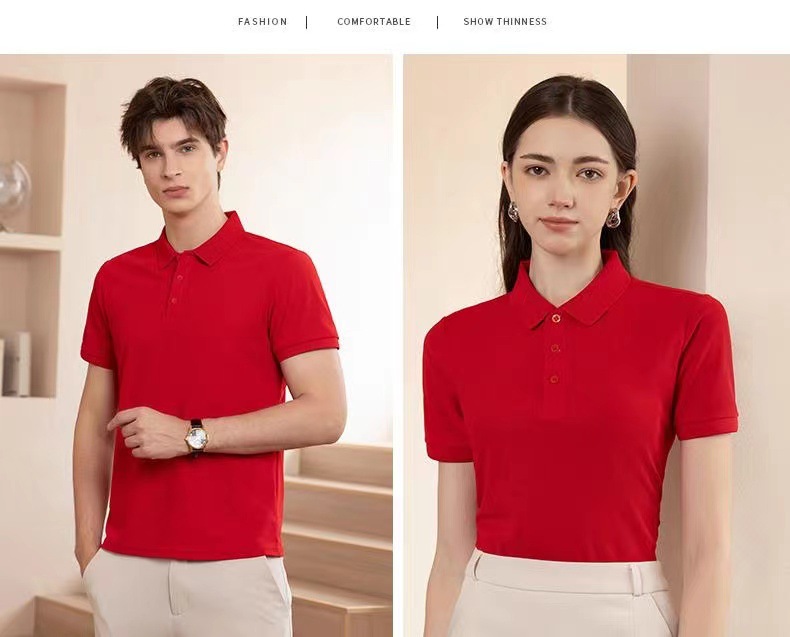 Solid-color POLO shirts, custom-printed work clothes, lapel short-sleeved T-shirts, group uniforms, work clothes, company uniforms, embroidery pic 26