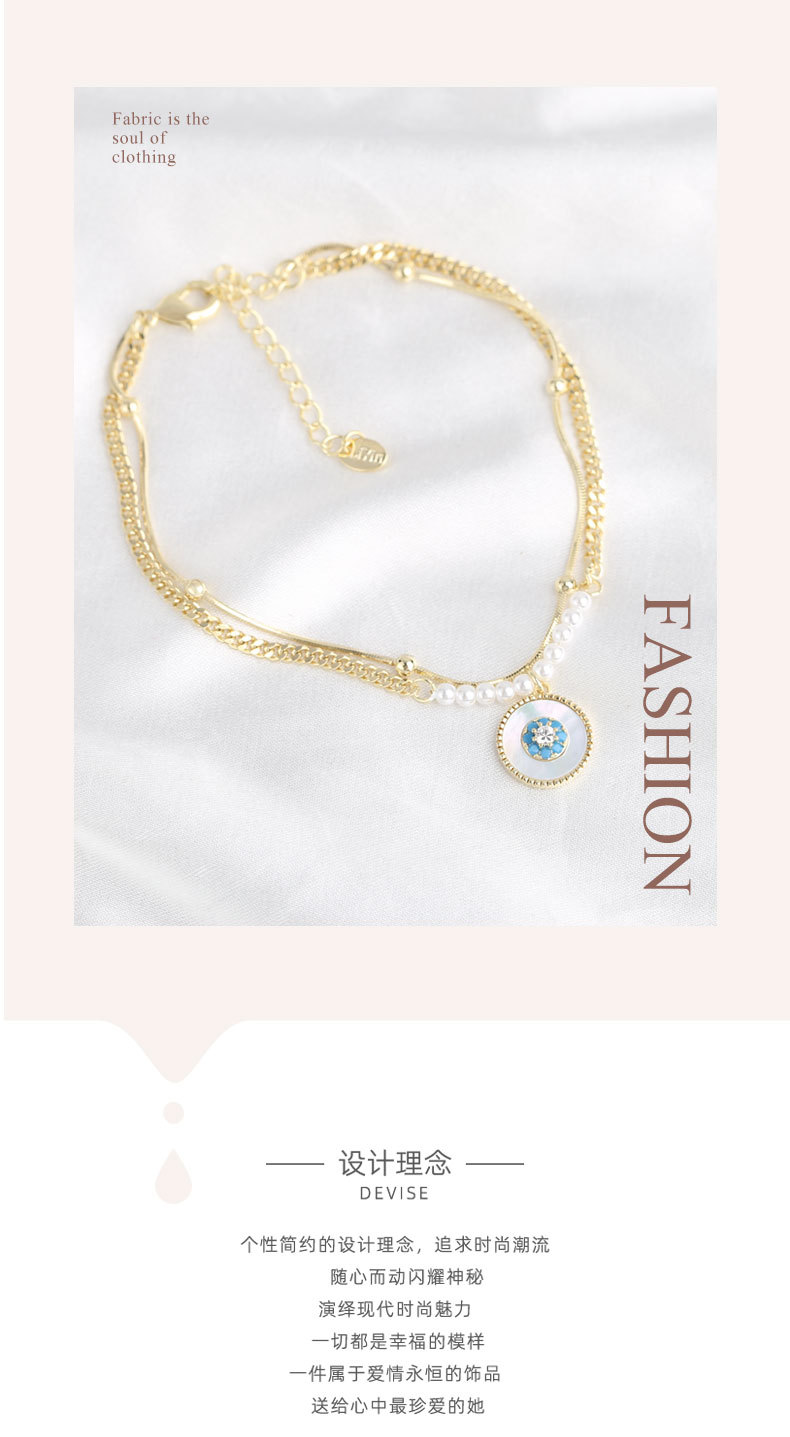 丽银饰品新款贝壳AB个性设计手饰珍珠小清新时尚手镯休闲百搭手链详情1