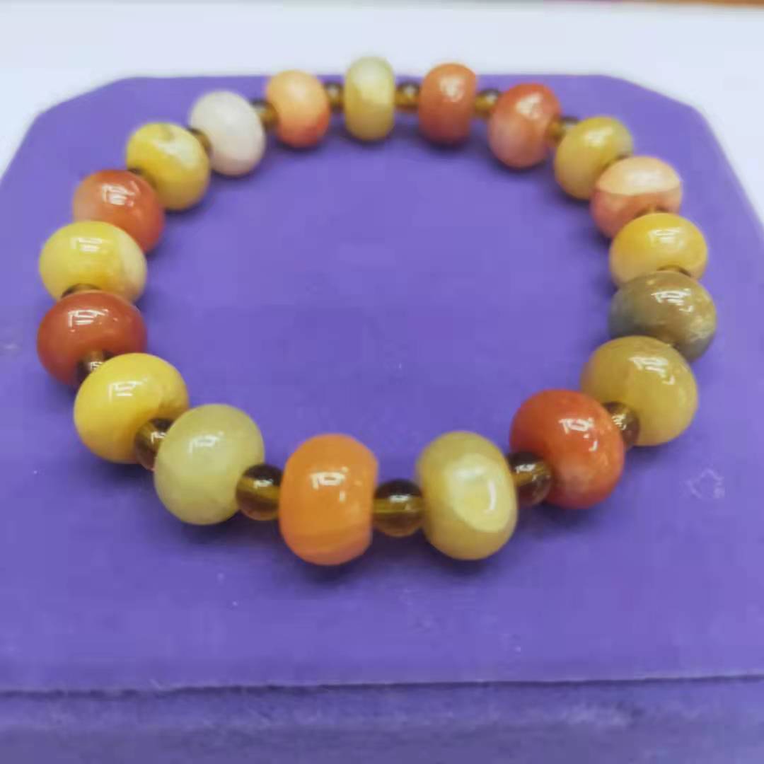 Xinjiang gold thread jade bucket bead combination bracelet, transfer bead gourd bracelet manufacturer wholesale factory price pic 3