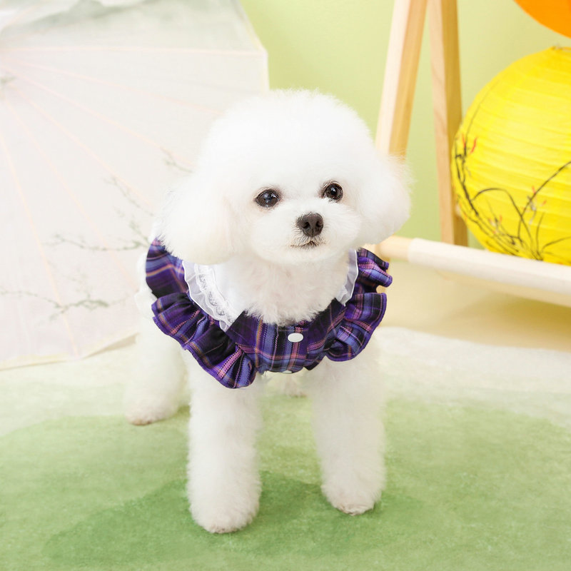 Pet jk skirts, pet summer thin dog clothes, small dog teddy bichon frise summer clothes, cat clothes, uniforms, campus skirts pic 5