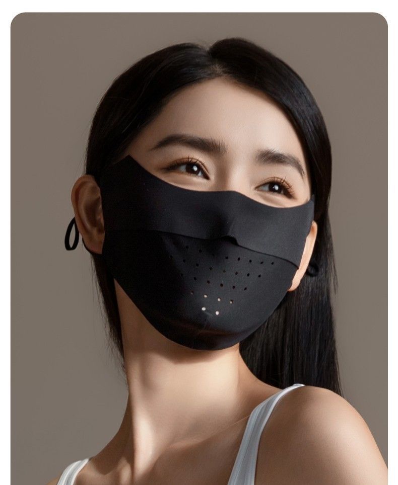 高颜值无痕冰丝防晒口罩女防紫外线薄透气全脸遮阳护眼角面罩夏季详情13