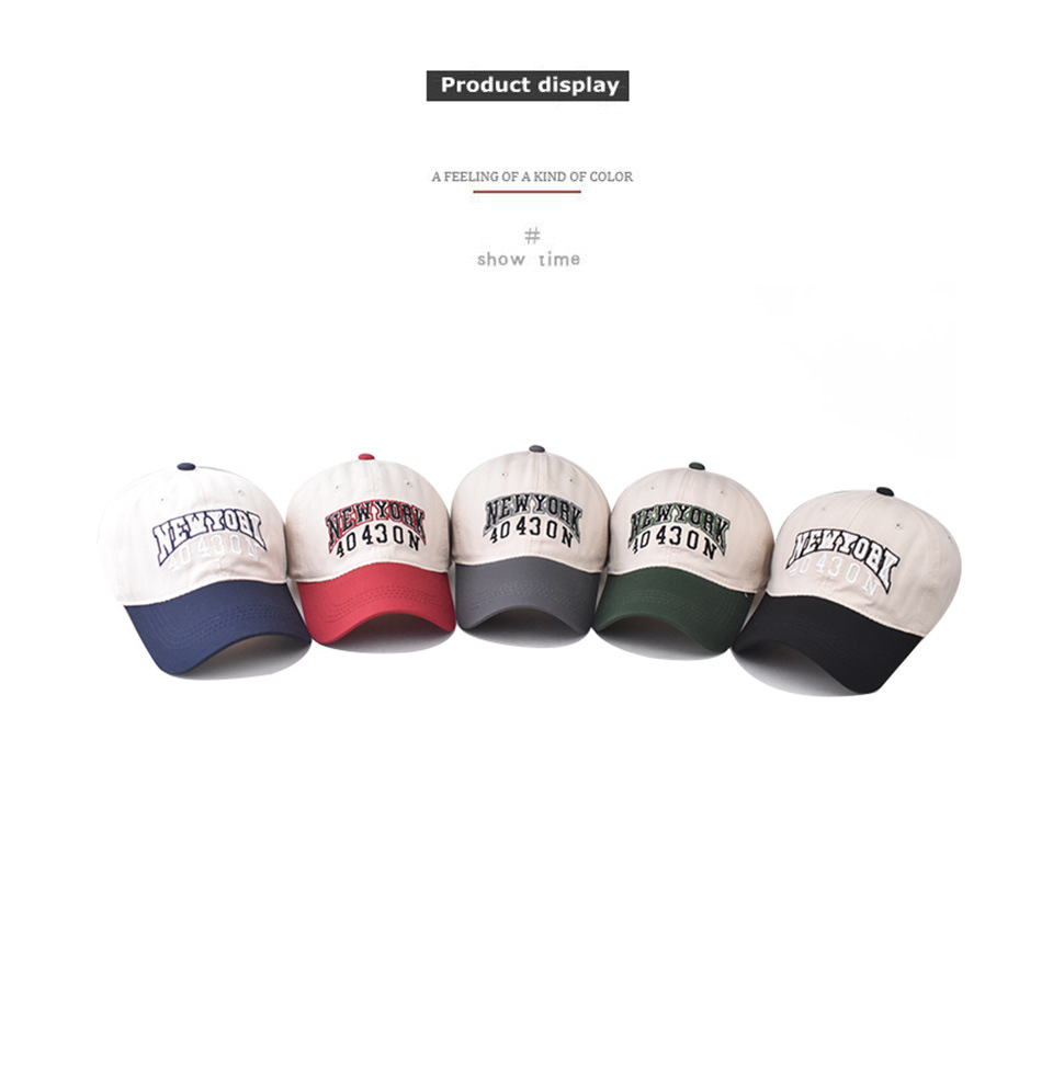 跨境新款棉大绣花NEW YORK棒球帽男女士个性鸭舌帽格子时尚帽子详情6