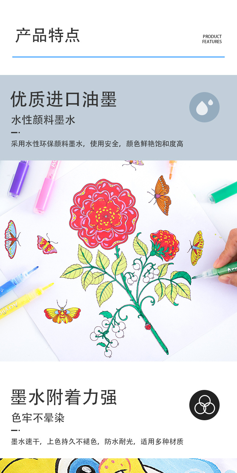 丙烯马克笔12/48色套装防水水性油漆笔diy咕卡手账丙烯颜料绘画笔详情8