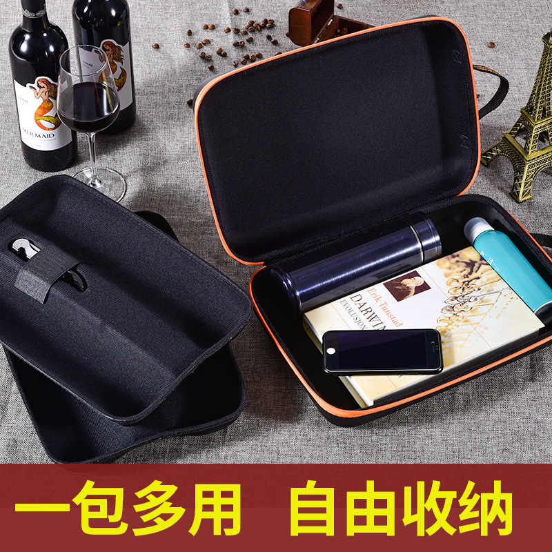 New double-bottle red wine box packaging, shockproof wine bag, soft wine box, wine casual wine bag, handbag pic 8