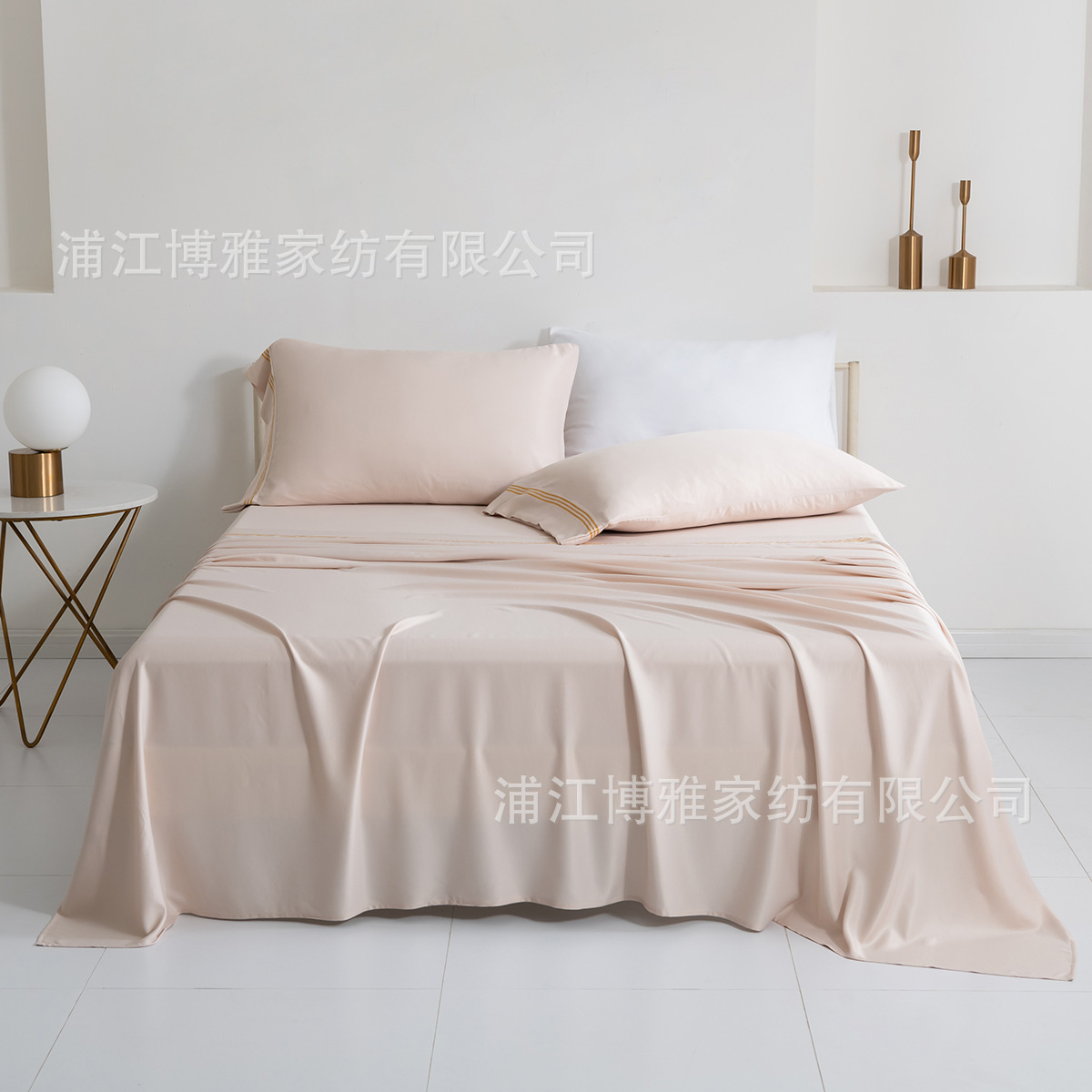 Cross-border exclusive Amazon bedding products, frosted solid color four-piece sets, simple quilt covers, bed sheets and bed caps, factory wholesale pic 10