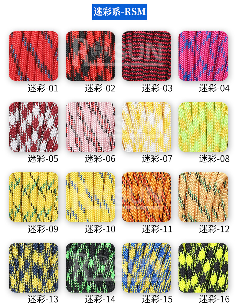 Cross-border best-selling 750-pound nine-core umbrella rope, high-strength outdoor woven umbrella rope, camping 9-core windproof canopy rope pic 18
