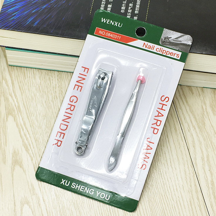 Factory direct sale: Bianxu 0340 stainless steel nail care set, nail clippers and tweezers 2-piece combination set pic 23
