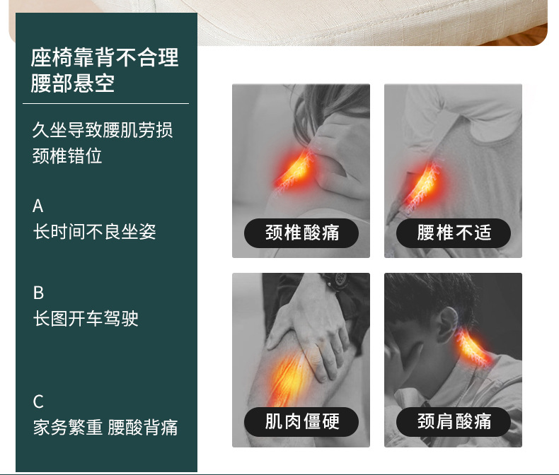 棉麻沙发抱枕靠垫 ins简约纯色方形批发办公椅护腰透气抱枕靠垫详情9