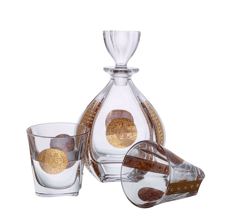 new style whisky brandy sets gold painted drinkware Whisky Painted Gold Set pic 9