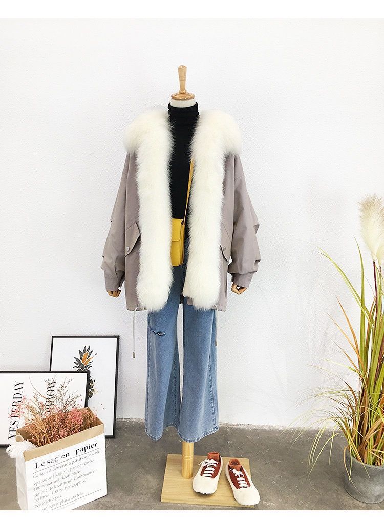 狐狸毛派克服女真毛中长款皮草皮毛一体棉服女2020新款冬季厚外套详情37