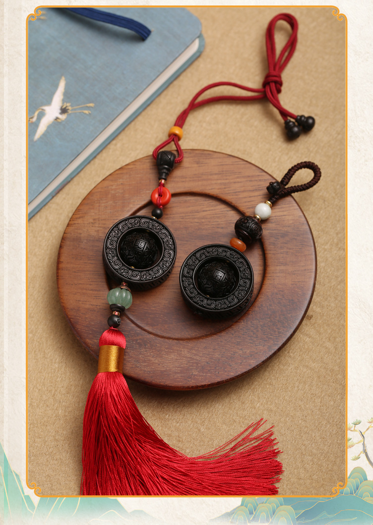 Ebony lucky bead pendant, exquisite small pendant, keychain, safety pin, car rearview mirror pendant and accessory pic 20