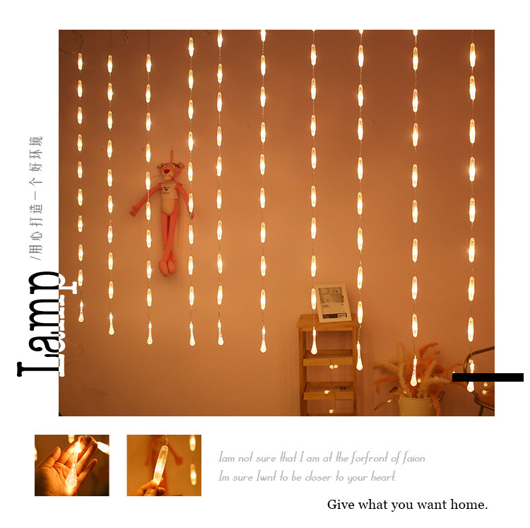 led水滴窗帘灯家居节日装饰灯户外防水冰条灯帐篷线灯装饰详情4