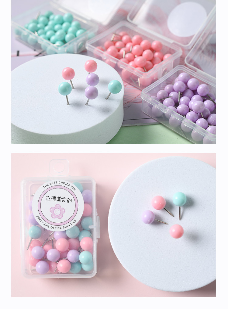 Lidemei Cultural and Creative Fresh Macaron Office Supplies Small Box, Long Tail clip, stapler, Paperclip binding set pic 7