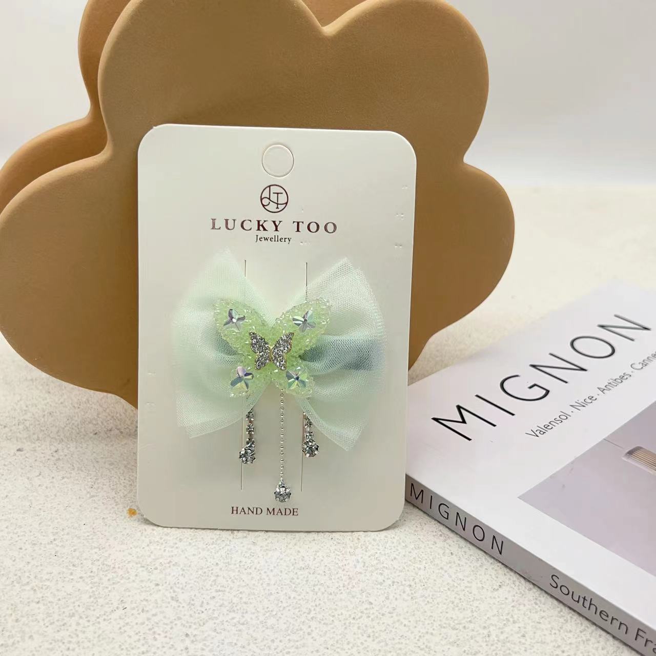 发夹LT10484气质重工砂糖蝴蝶钻钻流苏莎莎领结发饰发夹详情2