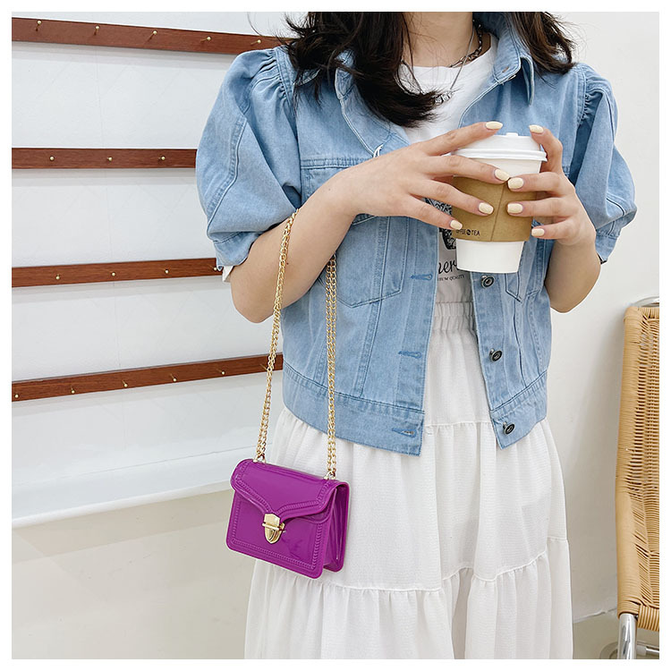 2021夏季新款PVC果冻包mini时尚花边小方包化妆包单肩斜挎ins女包详情9