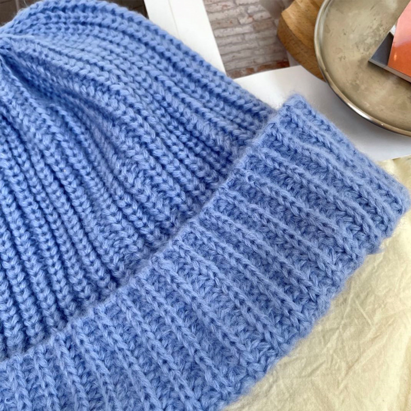 巨大的毛线帽帽子女秋冬黑色毛线帽大头围冷帽粗毛线帽超大针织帽详情12