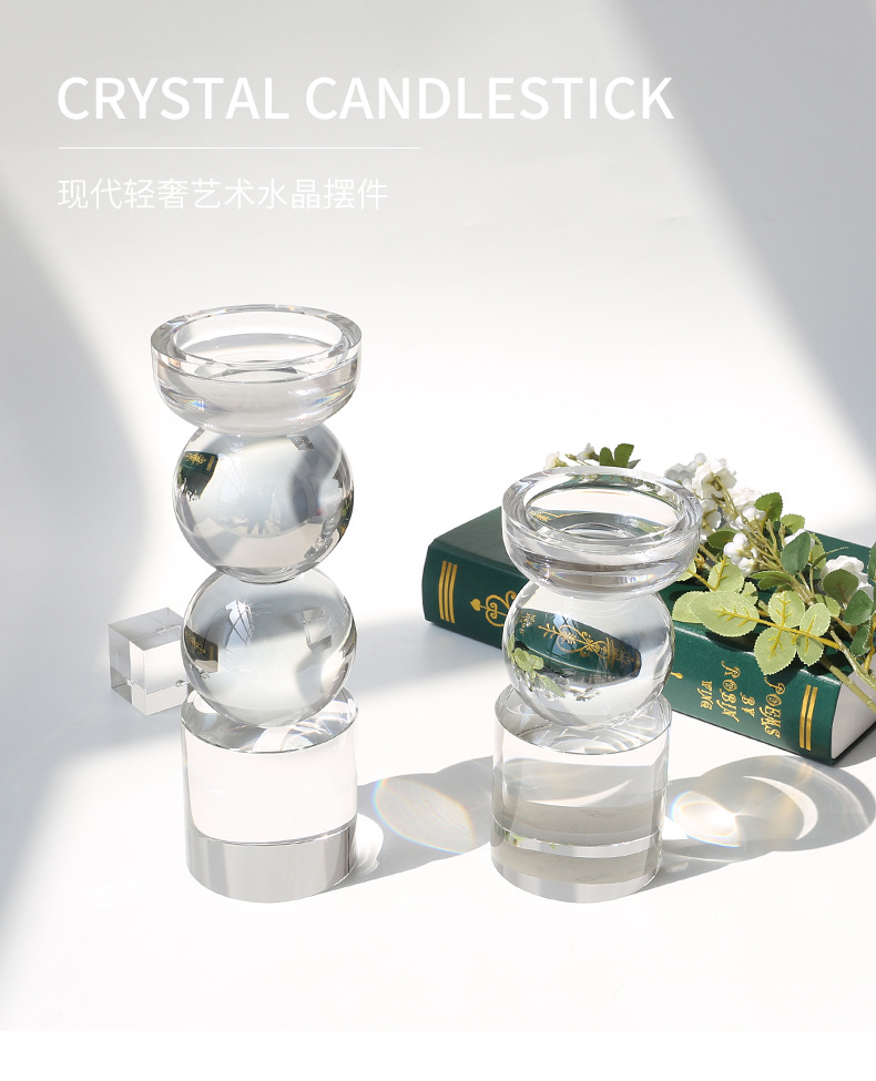 Crystal candlestick art ornaments, modern, simple and light luxury home decoration handicrafts, restaurant and dinner candlestick manufacturers pic 17