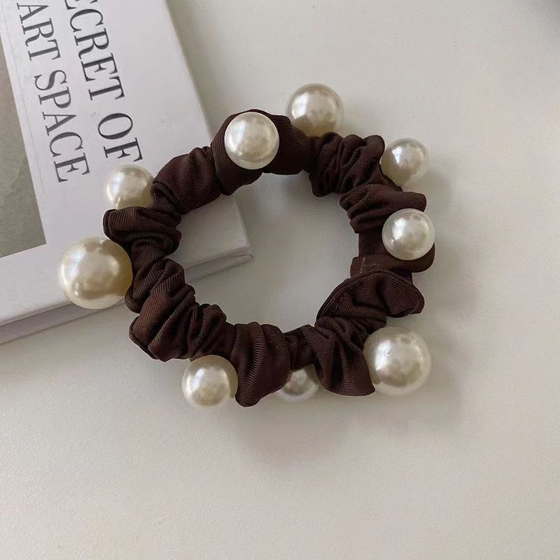 简约优雅珍珠发圈韩版扎头绳女夏季2023年新款气质丸子头发饰皮筋详情7