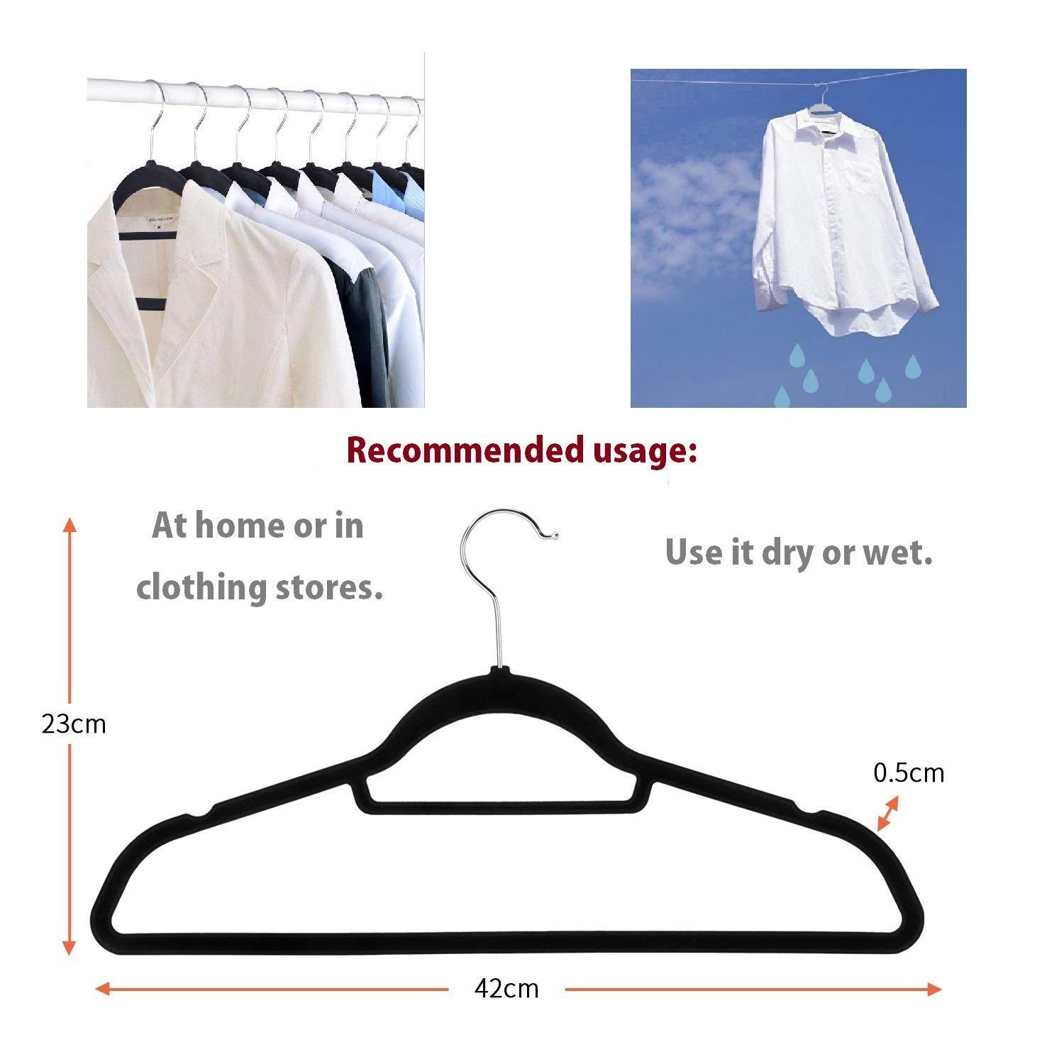 Factory wholesale ABS flocking anti-slip clothes hangers, clothing store organization, seamless storage, home clothes hanging, magic clothes rack pic 23