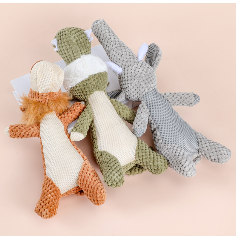 Cross-border pet plush toys, dog vocal toys, crouching toys, lion, elephant and Wolf teething and durable companion toys pic 12
