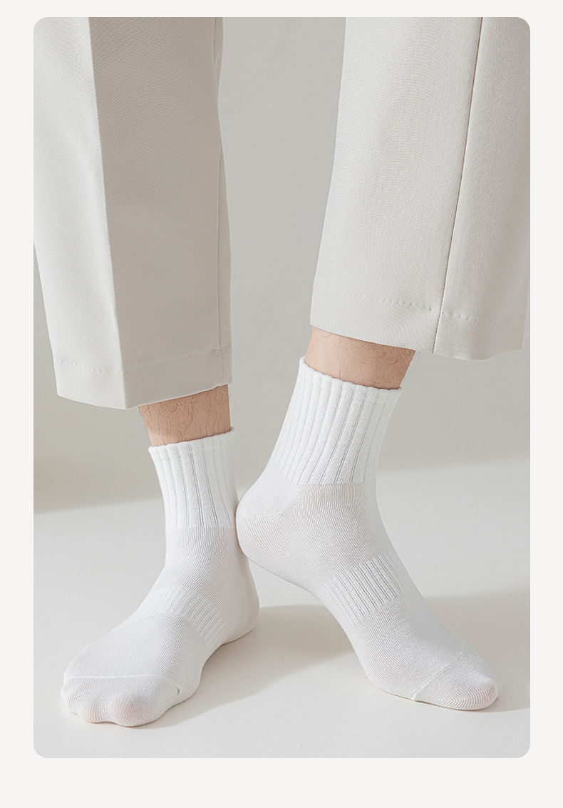 袜子地摊一件代发袜子男女士运动袜短袜纯色百搭束腰中长筒袜春秋夏四季船袜子批发一件代发详情10