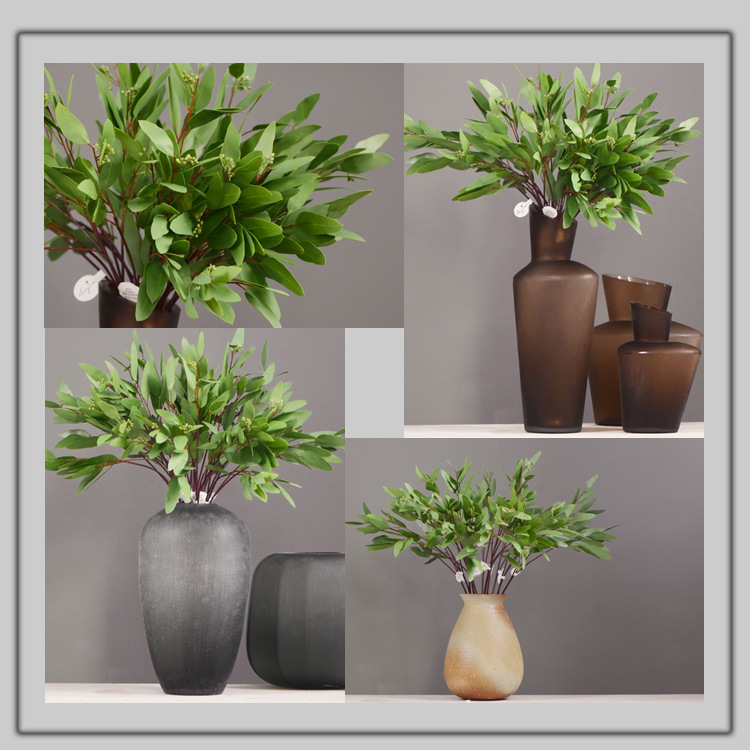 Dongli Flower Industry, the original manufacturer, offers direct sales of green plants in stock, wholesale of artificial leaves, round leaves with fruits, eucalyptus leaves, eucalyptus leaves, and one-piece consignment pic 3