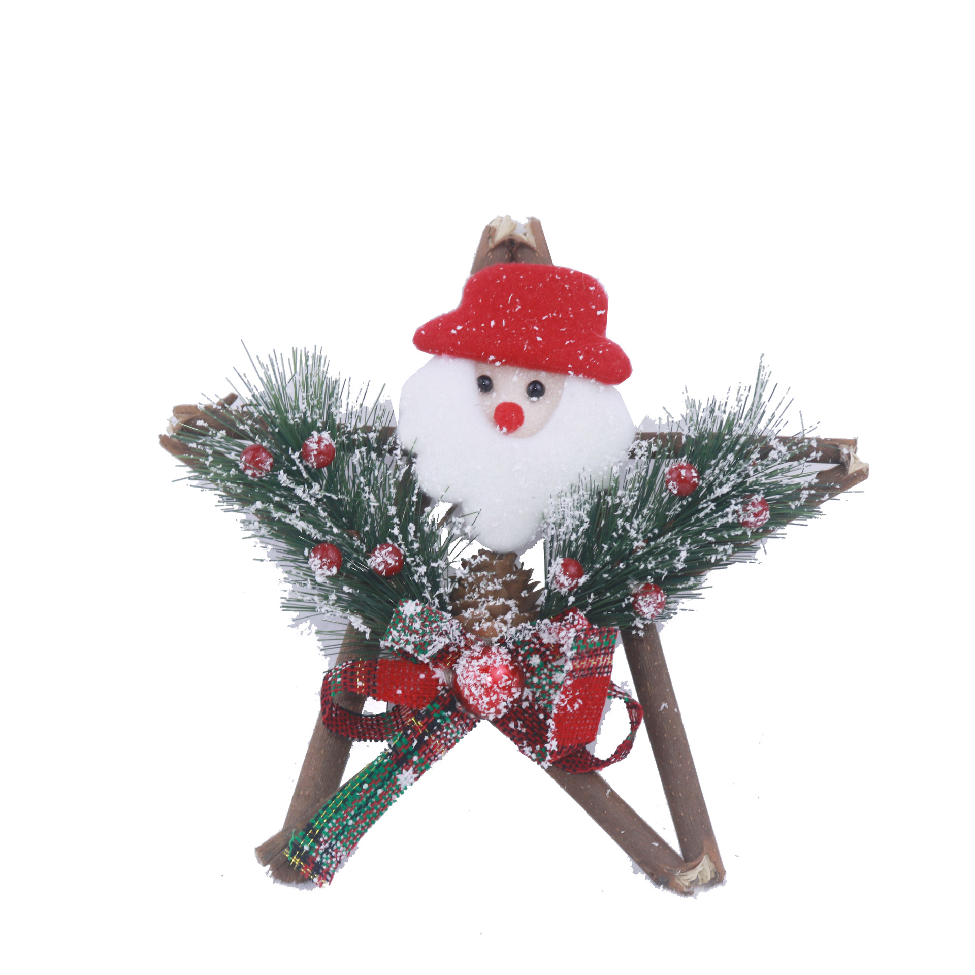 Christmas decoration wooden five-star 15/19/24CM Christmas decoration door hanging Christmas pendant Hotel and shopping mall decoration pic 7