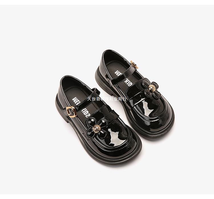 女童公主鞋皮鞋春秋儿童单鞋软底英伦风黑色学生童鞋小女孩乐福鞋详情38