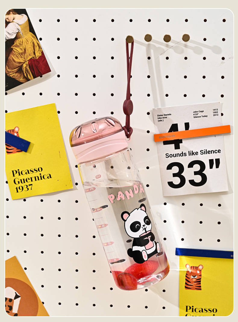 新款熊猫水杯开学季学生夏季塑料水杯批发女ins带滤网运动水杯详情14