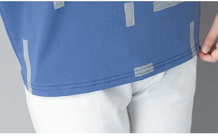 Mamá verano manga corta camiseta mujer 2021 nueva moda chic media edad mujer top algodón polo cuello pic 20