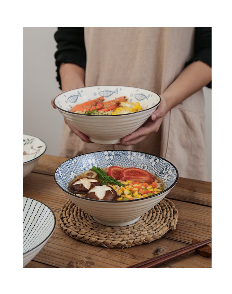 艺家陶瓷陶瓷汤碗大碗面条碗泡面碗拉面碗餐具家用8英寸斗笠碗详情11