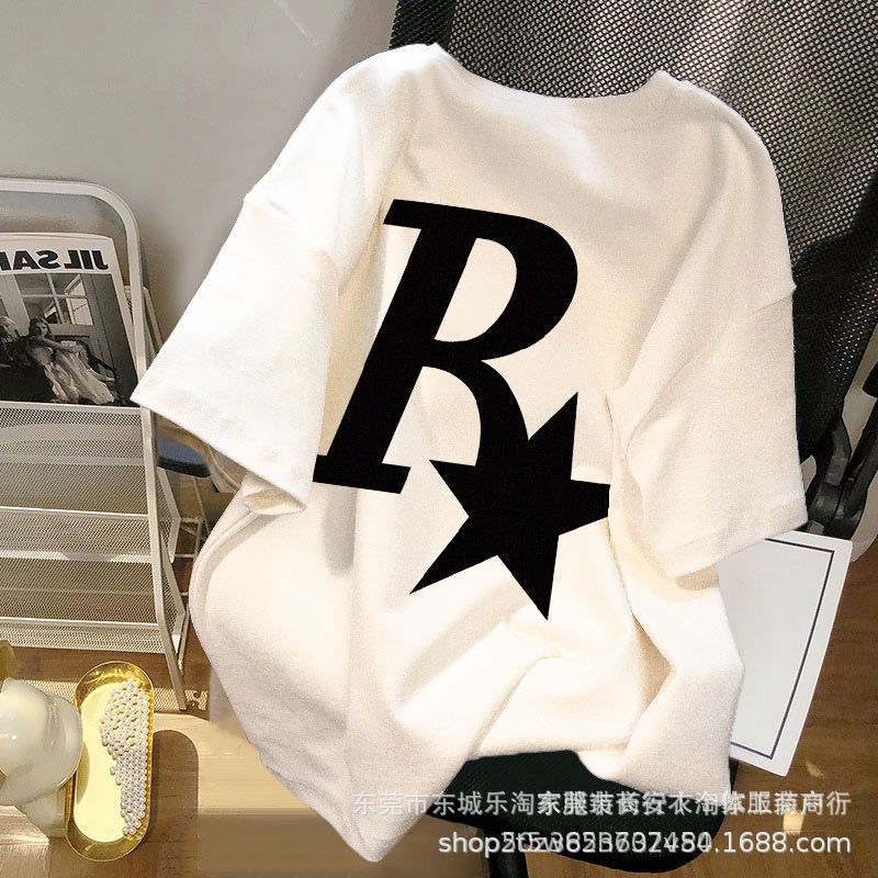 十三行女装短袖韩版宽松T恤卡通印花校园学生上衣女生短T直播批发详情32