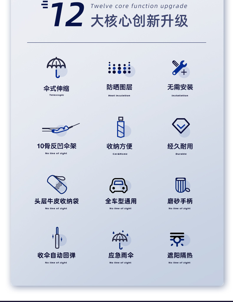 汽车遮阳帘车窗防晒隔热板伞式神器伸缩小车用前挡风罩玻璃遮光布详情2
