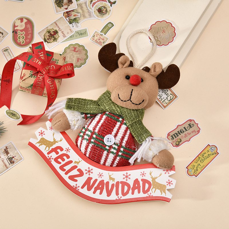圣诞公仔挂件圣诞节庆室内装饰布艺摆件圣诞树麋鹿雪人装饰品批发详情3