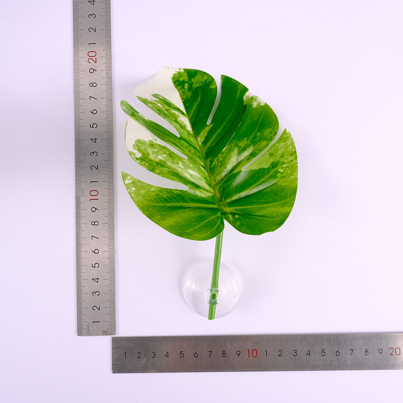 直销仿真龟背叶带吸盘花卉盆栽植物绿植龟背叶子条纶布背叶厂家批详情7