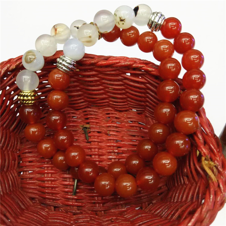 Guangshun Jewelry DIY Creative Jewelry: Red agate Tiger Stone bracelet, Ocean Chalcedony combination bracelet, Natural Stone bracelet pic 9