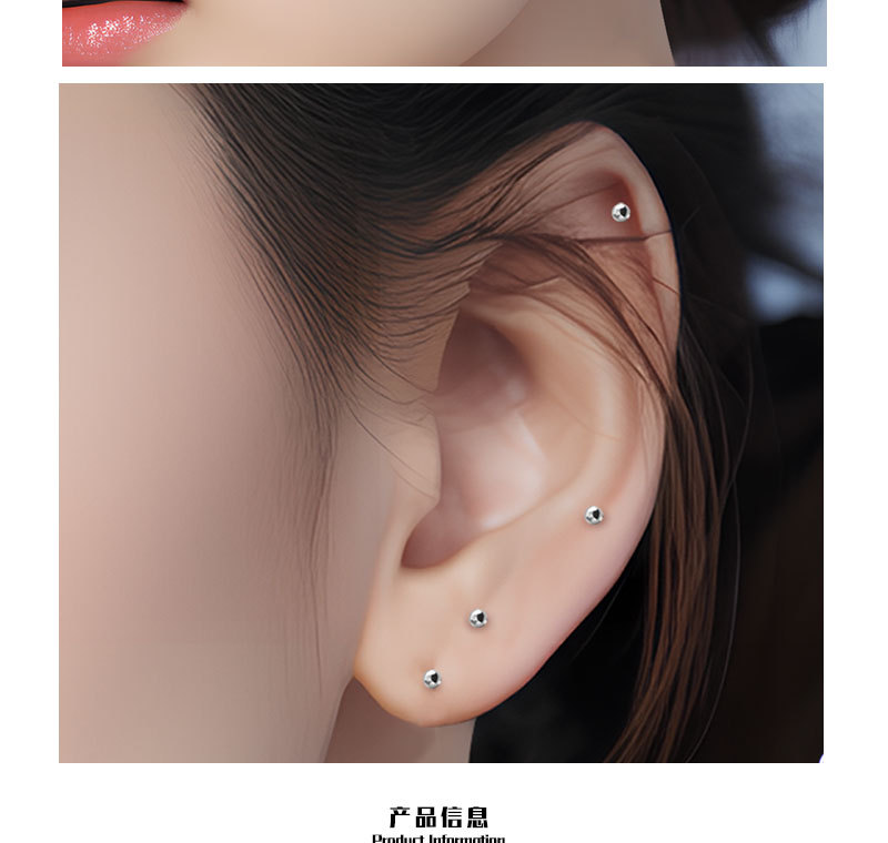 s999足银养耳洞耳钉女小巧迷你双头耳棒耳骨钉韩版简约圆耳针耳详情38